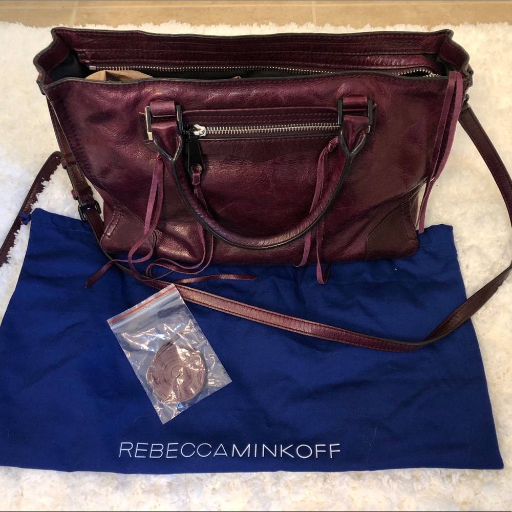 Rebecca Minkoff Regan Satchel Tote (Dark Cherry)